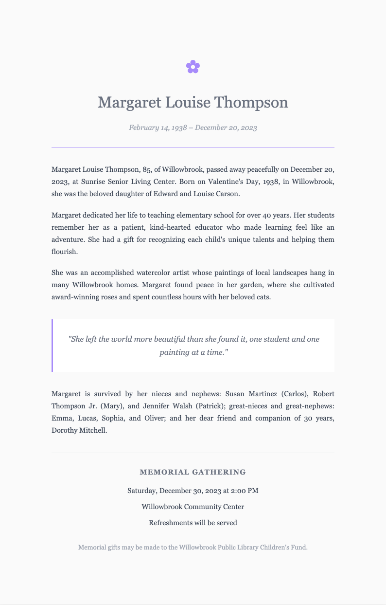 Lavender gray serene memorial